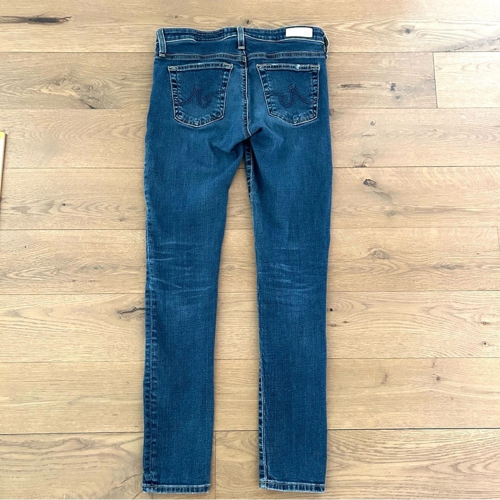AG Adriano Goldschmied Super Skinny Legging Ankle Jean Patch Denim Blue Size 26R - Picture 11 of 14